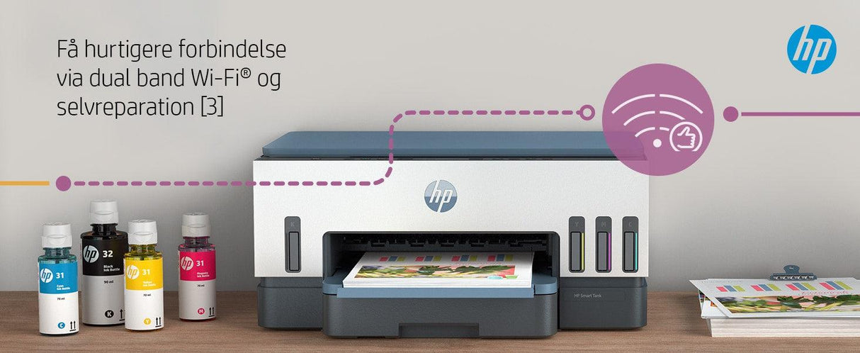 HP Smart Tank 7006 All-in-One, Farve, Printer til Udskriv, scan, kopiér, trådløs, Scan til PDF - DANVIVO