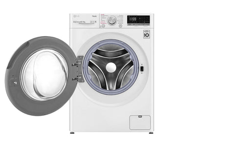 LG V5WD85slim vaskemaskine - tørretumbler Fritstående Front-læsning Sølv, Hvid E - DANVIVO