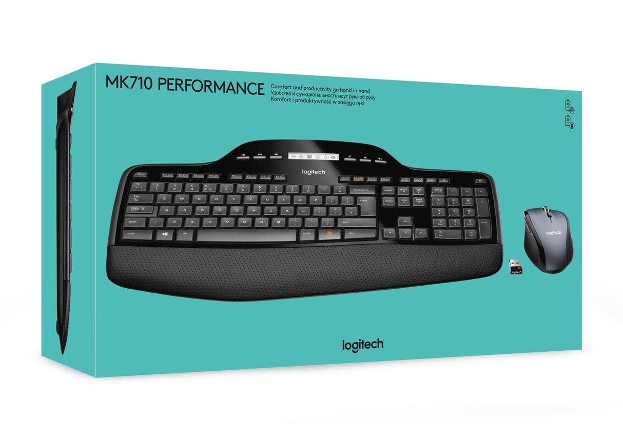 Logitech MK710 Performance tastatur Mus inkluderet RF trådløst QWERTY Nordisk Sort - DANVIVO